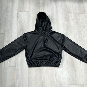 Fabletics Vegan Leather Hoodie XXS